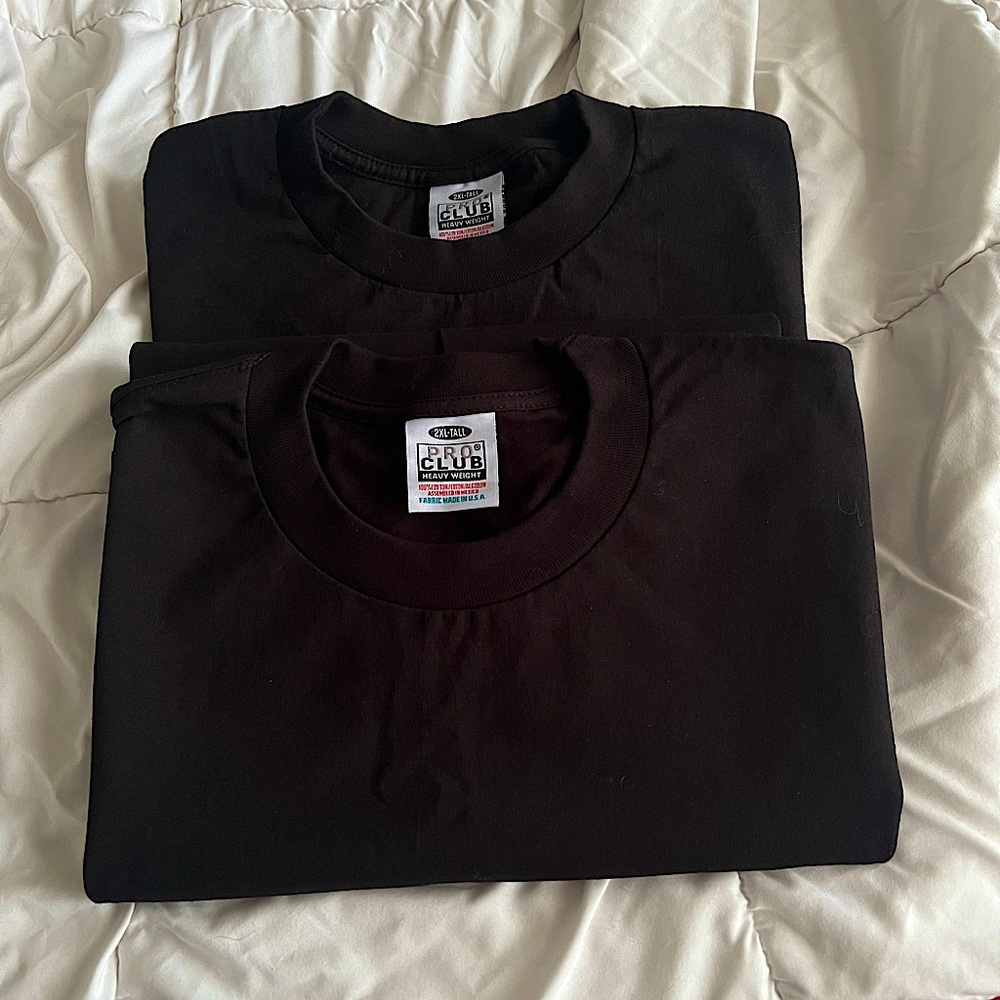 2 brand new Pro Club t-shirts- Black. Never been worn.